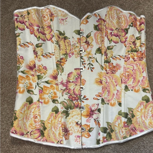 Floral Corset Top size 2XL 38"max medieval renaissance NWOT - Picture 1 of 3